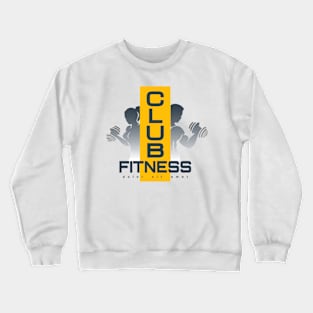 Fitness Club Emblem with Silhouettes of Training People. Crewneck Sweatshirt